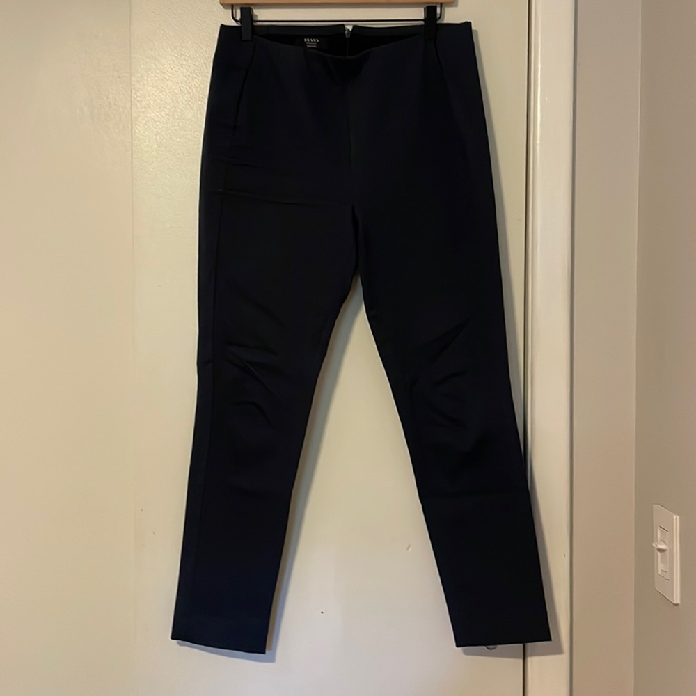 Brass brand Modern Trouser (original version) in navy, size medium; 26.5”inseam